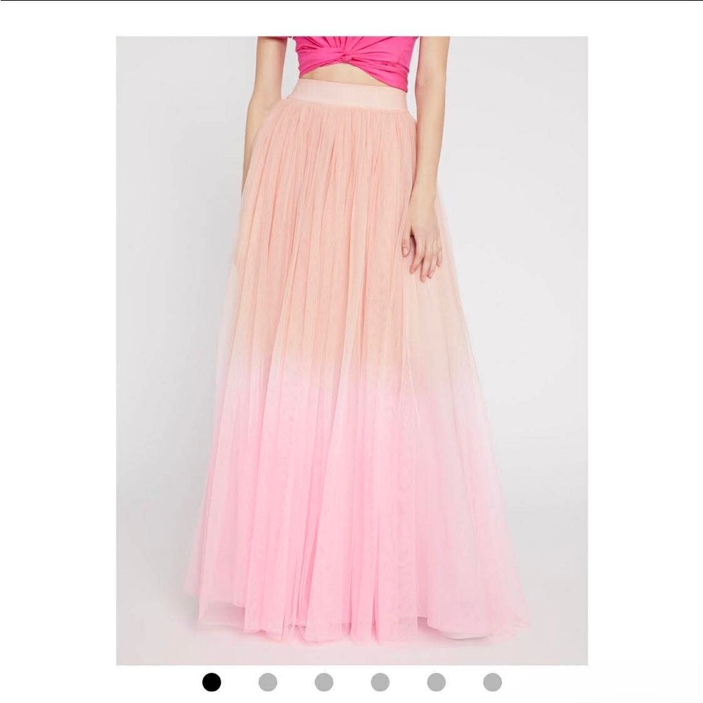 Alice + Olivia Pink Ombre Tulle Maxi Skirt